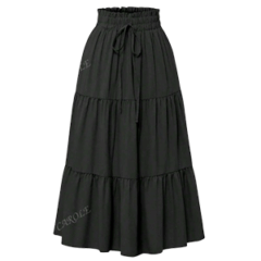 Falda de Vacaciones con Estampado Floral – Capas y Cintura Elástica